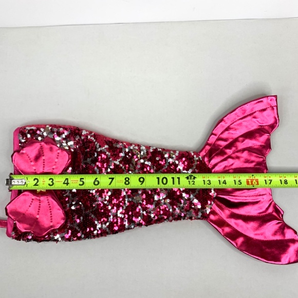 2 Holiday Time Girls pink/mermaid tail sequin themed Christmas Holiday stocking - Picture 7 of 10